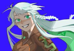 Rule 34 | 1girl, colored inner hair, fate/grand order, fate (series), green eyes, grey hair, highres, kukulkan (fate), kukulkan (first ascension) (fate), long hair, looking at viewer, mexican clothes, multicolored hair, solo, white hair, wumingshi11867