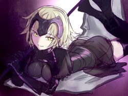 Rule 34 | 1girl, ass, blonde hair, breasts, fate/apocrypha, fate/grand order, fate (series), headpiece, jeanne d&#039;arc (fate), jeanne d&#039;arc alter (avenger) (fate), jeanne d&#039;arc alter (fate), looking at viewer, naresome, ruler (fate/grand order), short hair, smile, solo