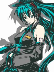 Rule 34 | detached sleeves, hatsune miku, long hair, necktie, solo, tagme, vocaloid