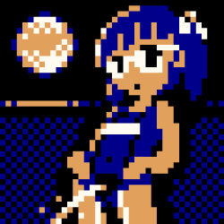 Rule 34 | 1girl, black eyes, blue hair, blue one-piece swimsuit, fence, glasses, hair ribbon, long hair, looking down, lowres, moon, name tag, night, one-piece swimsuit, open mouth, peeing, peeing self, pixel art, ribbon, saiwai hiroshi, school swimsuit, sky, standing, swimsuit, twintails, wet, wet clothes