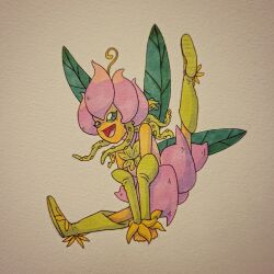Rule 34 | digimon, digimon (creature), fairy, flower, highres, lilimon, monster girl, petals, plant girl, traditional media
