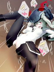 Rule 34 | 10s, 1girl, abyssal ship, blush, breasts, censored, copyright request, green hair, kantai collection, long hair, monster girl, pantyhose, penis, sex, solopipb, spread legs, vaginal, wo-class aircraft carrier