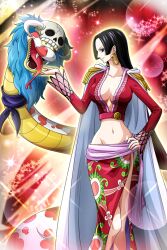 Rule 34 | boa hancock, breasts, cleavage, earrings, jewelry, large breasts, navel, one piece, snake, tagme