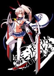 Rule 34 | 1girl, 2018, areola slip, artist name, ascot, ayanami (azur lane), azur lane, bandaid, bandaid on shoulder, bare shoulders, black background, black choker, blonde hair, blue skirt, blush, breasts, buckle, choker, closed mouth, copyright name, detached sleeves, dual wielding, frown, full body, hair ornament, hairclip, headgear, heyzan, highres, holding, holding sword, holding weapon, leg up, long hair, long sleeves, looking at viewer, medium breasts, miniskirt, navel, no bra, pleated skirt, ponytail, skirt, solo, standing, standing on one leg, stomach, sword, thighhighs, torpedo tubes, underboob, v-shaped eyebrows, weapon, white thighhighs, wide sleeves, yellow ascot, yellow eyes, zettai ryouiki