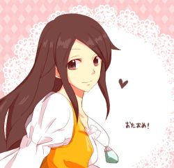 Rule 34 | 1girl, black hair, bodysuit, breasts, closed mouth, commentary request, eppyon ami, final fantasy, final fantasy ix, garnet til alexandros xvii, gloves, jewelry, long hair, looking at viewer, necklace, orange bodysuit, smile, solo