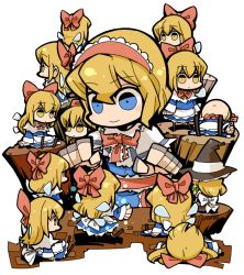 Rule 34 | 6+girls, alice margatroid, blonde hair, blue eyes, bow, capelet, doll, empty eyes, female focus, hair bow, hat, hounori, kirisame marisa, md5 mismatch, multiple girls, ribbon, shanghai doll, short hair, smile, touhou, wings, witch, witch hat, yellow eyes