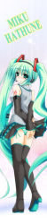 Rule 34 | 1girl, aoi hiro, arms behind back, blush, boots, character name, detached sleeves, green eyes, green hair, hatsune miku, headset, long hair, looking back, matching hair/eyes, panties, pantyshot, skirt, solo, striped clothes, striped panties, thigh boots, thighhighs, twintails, underwear, upskirt, very long hair, vocaloid