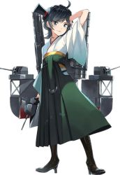 Rule 34 | 10s, 1girl, ahoge, boots, cross-laced footwear, full body, hakama, hakama skirt, hat, japanese clothes, kantai collection, kimono, lace-up boots, machinery, matsukaze (kancolle), meiji schoolgirl uniform, mini hat, mini top hat, official art, skirt, solo, top hat, transparent background