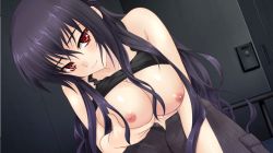 Rule 34 | 1girl, beatrix bremer, black hair, black tank top, grabbing another&#039;s breast, breasts, closed mouth, clothes lift, collarbone, floating hair, game cg, grabbing, grabbing own breast, hair between eyes, head tilt, indoors, large breasts, long hair, looking at viewer, military, military uniform, muv-luv, muv-luv alternative, muv-luv alternative strike frontier, nipples, official art, pants, red eyes, shirt lift, smile, solo, tank top, uniform, very long hair