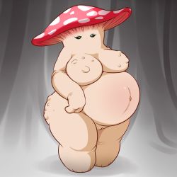Rule 34 | 1girl, ass, breasts, dark souls (series), dark souls i, from software, lonbluewolf, looking at viewer, monster, mushroom, mushroom parent, pregnant, pussy, thick thighs, thighs, wide hips