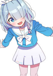 Rule 34 | 1girl, afnroll, arona (blue archive), blue archive, blue eyes, blue hair, blush, hair between eyes, hair ornament, looking at viewer, school uniform, smile