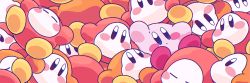 Rule 34 | amedama (akaki 4207), blush stickers, closed eyes, jaggy lines, kirby, kirby (series), nintendo, no humans, odd one out, too many, waddle dee
