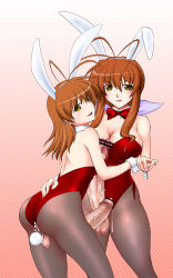 Rule 34 | 00s, 2girls, age difference, anal, anal object insertion, animal ears, antenna hair, ass, back, bare shoulders, blush, bow, bowtie, breasts, brown eyes, brown hair, cameltoe, canadazin, censored, clannad, fake animal ears, furukawa nagisa, furukawa sanae, futanari, hand on own hip, happy, highres, hip focus, holding hands, large breasts, leotard, long hair, looking back, mature female, mother and daughter, multiple girls, object insertion, pantyhose, playboy bunny, precum, rabbit ears, rabbit tail, short hair, smile, tail, testicles, thick thighs, thighs, wrist cuffs