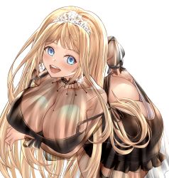 Rule 34 | 1girl, absurdres, arm under breasts, ass, ass cutout, ass grab, backless dress, backless outfit, bare shoulders, blonde hair, blue eyes, blush, breasts, butt crack, cleavage, clothing cutout, downblouse, downpants, dress, earrings, highres, hololive, hololive english, honkivampy, huge breasts, jewelry, large breasts, leaning forward, long hair, looking at viewer, mole, mole on breast, no bra, no panties, open mouth, panties, scratching, scratching ass, see-through, smile, solo, strap slip, tiara, underwear, virtual youtuber, watson amelia, white panties