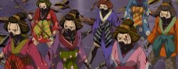 Rule 34 | blood, geisha, gintama, japanese clothes, kimono, multiple girls, screencap, weapon