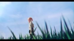 Rule 34 | 1girl, absurdres, black pants, blue sky, braid, chainsaw man, closed mouth, cloud, collared shirt, commentary request, day, gerar dc, grass, highres, letterboxed, long sleeves, makima (chainsaw man), outdoors, pants, red hair, scenery, shirt, sky, smile, solo, white shirt