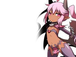 Rule 34 | 1girl, chain collar, demon girl, flat chest, nyxryuuna, pink eyes, pink hair, sequel (series), sequel blight, solo, transparent background