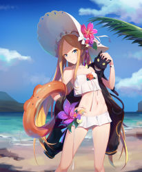 Rule 34 | 1girl, abigail williams (fate), abigail williams (swimsuit foreigner) (fate), abigail williams (swimsuit foreigner) (third ascension) (fate), absurdres, ar (3779609928), bad id, bad pixiv id, bare shoulders, bikini, blonde hair, blue eyes, bonnet, bow, breasts, fate/grand order, fate (series), forehead, hair bow, highres, innertube, long hair, miniskirt, navel, parted bangs, sidelocks, skirt, small breasts, solo, swim ring, swimsuit, twintails, very long hair, white bikini, white bow, white headwear