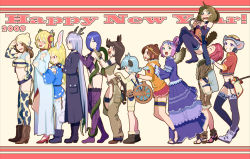 Rule 34 | 00s, 2009, 6+girls, animal ears, animal print, antlers, bad id, bad pixiv id, bandages, belt, black hair, blonde hair, blue eyes, blue hair, blush, boar (chinese zodiac), boots, grabbing another&#039;s breast, brown eyes, brown hair, bun cover, chain, chinese zodiac, closed eyes, coat, cow girl, cow print, cow tail, crying, dog (chinese zodiac), dog ears, double bun, dragon (chinese zodiac), dress, elbow gloves, fang, female focus, fingerless gloves, frills, from behind, garter belt, glasses, gloves, grabbing, green eyes, grin, hair bun, hair over one eye, hat, held up, high heels, highres, horns, horse (chinese zodiac), lab coat, legs, light purple hair, lineup, long hair, looking at viewer, love train, midriff, monkey (chinese zodiac), mouse ears, multiple girls, new year, one eye closed, open mouth, original, ox (chinese zodiac), personification, pink hair, pleated skirt, pouch, profile, purple eyes, rabbit (chinese zodiac), rabbit ears, rat (chinese zodiac), red eyes, red hair, rooster (chinese zodiac), salute, sheep (chinese zodiac), shoes, short hair, short shorts, shorts, skirt, smile, snake, snake (chinese zodiac), standing, surprised, tail, thigh strap, thighhighs, tiger (chinese zodiac), uniform, very long hair, vest, wallpaper, wings, wink, wristband, yahako, yellow eyes, zettai ryouiki