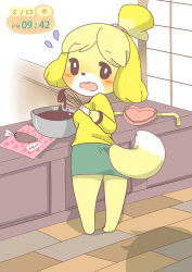 Rule 34 | animal crossing, artist request, blush, chocolate, cooking, dog, furry, isabelle (animal crossing), nintendo, tagme