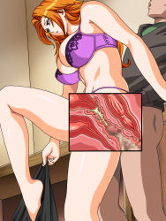 Rule 34 | bleach, bra, breasts, censored, cross-section, cum, cum in pussy, gaden, highres, large breasts, lingerie, matsumoto rangiku, penis, time stop, underwear, x-ray