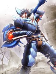 Rule 34 | 1boy, armor, male focus, monster hunter (series), monster hunter mezeporta kaitaku-ki, solo, weapon