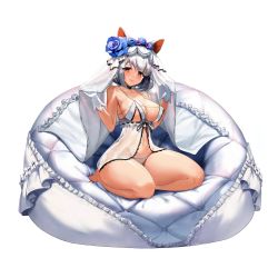 Rule 34 | 1girl, armadillo ears, babydoll, blush, breasts, brown eyes, cushion, faux figurine, full body, game cg, gloves, highres, large breasts, last origin, lingerie, looking at viewer, mr.yun, navel, nipples, official art, panties, saetti, short hair, silver hair, sitting, smile, solo, tachi-e, thighs, transparent background, underwear, veil, white gloves, wide hips