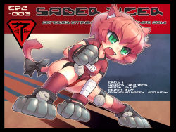 Rule 34 | 1girl, animal ears, bow, buruma, cat ears, cat tail, fangs, gloves, green eyes, gym uniform, open mouth, personification, pink hair, saber tiger, sankuma, short hair, solo, tail, tail bow, tail ornament, tiger, zoids