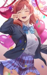 Rule 34 | 1girl, absurdres, birthday, closed eyes, don&#039;t cry, highres, horai sennkyo, looking at viewer, love live!, medium hair, nishikino maki, red hair, smile, solo, standing, tears