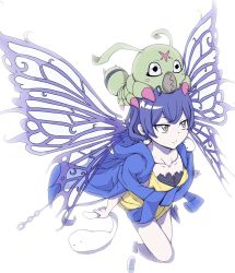 Rule 34 | bug, butterfly wings, coat, digimon, highres, hudiemon, insect wings, mishima erika, smile, wings, wormmon