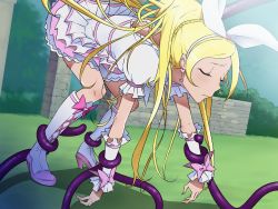 Rule 34 | 10s, bent over, blonde hair, cure rhythm, highres, ice place, minamino kanade, precure, rape, suite precure, tagme, tentacles