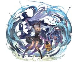Rule 34 | 10s, ankle boots, bare shoulders, black footwear, blue hair, boots, doll joints, dress, full body, granblue fantasy, hat, joints, knee boots, light blue hair, lloyd (granblue fantasy), minaba hideo, mini hat, official art, orchis, puppet strings, shingeki no bahamut, stuffed animal, stuffed toy, top hat, transparent background, twintails