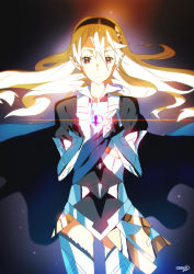 Rule 34 | 1girl, armor, cape, corrin (female) (fire emblem), corrin (fire emblem), dark background, fire emblem, fire emblem fates, glowing, hairband, lens flare, long hair, looking at viewer, nintendo, pointy ears, red eyes, smash ball, solo, super smash bros., thighhighs, tom skender, wavy hair, white hair