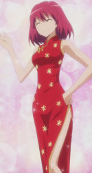 Rule 34 | 00s, 1girl, bishie sparkle, china dress, chinese clothes, dress, hand on own hip, highres, kushieda minori, screencap, smile, solo, sparkle, stitched, third-party edit, toradora!