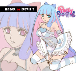 Rule 34 | 10s, ajo (rolan666), alternate hair color, blue hair, multicolored hair, panty &amp; stocking with garterbelt, pink hair, stocking (psg), striped legwear, tagme, two-tone hair, zoom layer