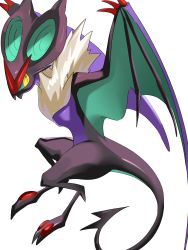 Rule 34 | bad id, bad pixiv id, bright pupils, claws, commentary request, creatures (company), from side, game freak, gen 6 pokemon, highres, looking to the side, mian (3zandora), nintendo, no humans, noivern, pokemon, pokemon (creature), solo, white background, white pupils, yellow eyes