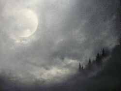 Rule 34 | cloud, cloudy sky, dark, full moon, mitzoka2001, moon, mountain, night, night sky, no humans, original, pine tree, shadow, sky, tree