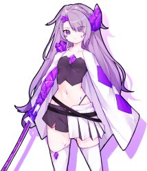 Rule 34 | 1girl, blush, breasts, chest jewel, collarbone, gem, grey hair, hair ornament, highres, hololive, hololive english, jewel under eye, koseki bijou, long hair, ma draws, multicolored hair, navel, purple eyes, small breasts, solo, very long hair, virtual youtuber