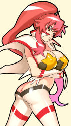 Rule 34 | 00s, 1girl, ass, bandeau, breasts squeezed together, breasts, butt crack, covered erect nipples, highres, hijiri rei, large breasts, solo, space yoko, strapless, tengen toppa gurren lagann, tube top, yoko littner