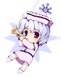 Rule 34 | 1girl, chibi, chibi only, female focus, hat, instrument, kito (sorahate), lowres, merlin prismriver, solo, touhou, trumpet