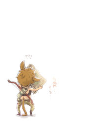 Rule 34 | 10s, 1girl, ?, ??, animal ears, bad id, bad pixiv id, bow, brown hair, final fantasy, final fantasy xiv, map, miqo&#039;te, nucomas, quiver, simple background, solo, tail, warrior of light (ff14), white background