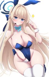 Rule 34 | 1girl, absurdres, balut (7676i), blonde hair, blue archive, blue eyes, breasts, cleavage, highres, large breasts, long hair, simple background, solo, toki (blue archive)