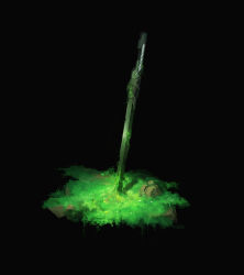 Rule 34 | black background, chipped sword, crack, flower, grass, highres, moss, ogata tomio, original, plant, rock, simple background, sword, vines, weapon, white flower, yellow flower