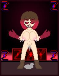Rule 34 | bete noire, betty noire, black eyes, boots, breasts, brown hair, glitchtale, nakes, red eyes, red hair, squirt, zixy