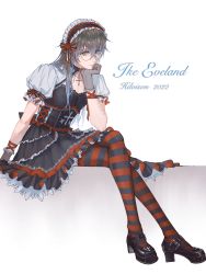 Rule 34 | 1boy, 2022, artist name, blue hair, bow, bow hairband, choker, cross, cross-laced clothes, cross choker, crossdressing, dated, dress, ear piercing, english text, flower, frilled dress, frilled gloves, frilled hairband, frills, full body, glasses, gloves, gothic lolita, hair between eyes, hair bow, hairband, highres, hilvison1, ike eveland, lace, lolita fashion, lolita hairband, long hair, looking at viewer, male focus, mary janes, multicolored hair, nijisanji, nijisanji en, pantyhose, piercing, platform footwear, platform heels, puffy short sleeves, puffy sleeves, red flower, red rose, rose, shoes, short sleeves, signature, smile, solo, striped clothes, striped legwear, striped pantyhose, virtual youtuber, white background