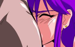 Rule 34 | animated, animated gif, censored, closed eyes, cum, cum in mouth, deepthroat, earrings, fellatio, forced, jewelry, lipstick, long hair, makeup, oral, penis, purple hair, rape, saki (viper f40), topless, viper, viper f40