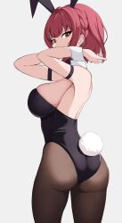 Rule 34 | animal ears, ass, black pantyhose, breasts, highres, hololive, houshou marine, huge ass, large breasts, leotard, pantyhose, playboy bunny, rabbit ears, self-upload, short hair, solo, thick thighs, thighs, virtual youtuber, zeropen
