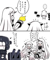 Rule 34 | &gt; &lt;, 10s, 4girls, = =, abyssal ship, airfield princess, claws, comic, crying, detached sleeves, closed eyes, handkerchief, horns, kantai collection, long hair, machinery, monster, multiple girls, navel, northern ocean princess, open mouth, pale skin, roshiakouji-chan, seaport princess, single horn, streaming tears, sweat, tears, tsu-class light cruiser, turret, white hair