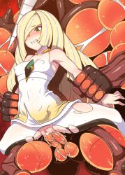 Rule 34 | 1girl, armpits, buzzwole, cheating (relationship), clothed female nude male, clothed sex, covered erect nipples, creatures (company), denki showgun, dress, game freak, gen 7 pokemon, highres, interspecies, legendary pokemon, long hair, lusamine (pokemon), mature female, monster, nintendo, nude, penis, pokemon, pokemon (creature), pokemon sm, pokephilia, pussy, sex, short dress, spread legs, sweat, torn clothes, ultra beast, vaginal