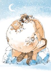 Rule 34 | 1006, 2boys, ^ ^, affectionate, antlers, blush, boots, bracelet, closed eyes, coat, commentary, hat, highres, horns, hug, jewelry, log pose, male focus, moon, multiple boys, night, one piece, pants, portgas d. ace, reindeer antlers, rock, sitting, sitting on rock, smile, tony tony chopper